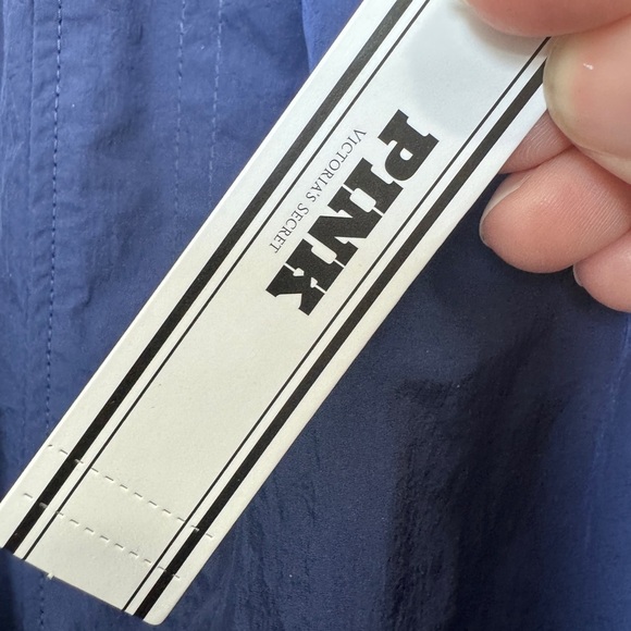 PINK Victoria's Secret Satin Parachute Cargo Pants Blue - Picture 2 of 16